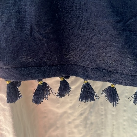 Lilly Pulitzer Palma Navy Blue Tassel Tube Top - Picture 4 of 4